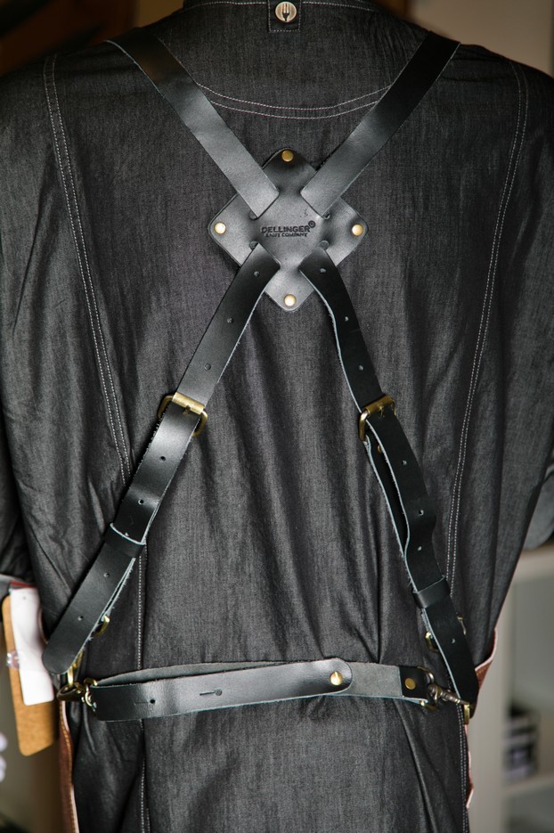 kožená zástěra Dellinger SOFT LEATHER BBQ - Brown Vintage Look