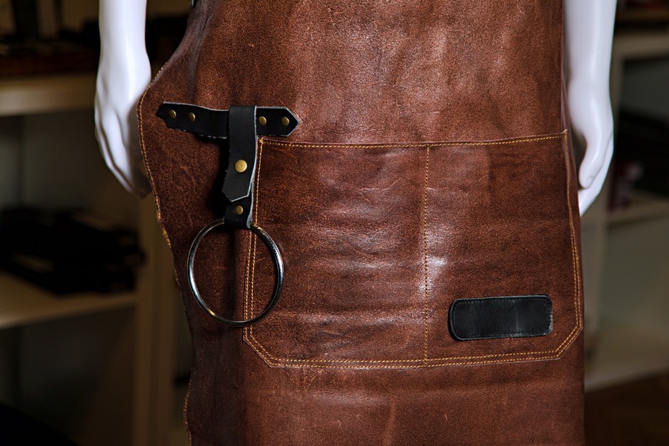 kožená zástěra Dellinger SOFT LEATHER BBQ - Brown Vintage Look