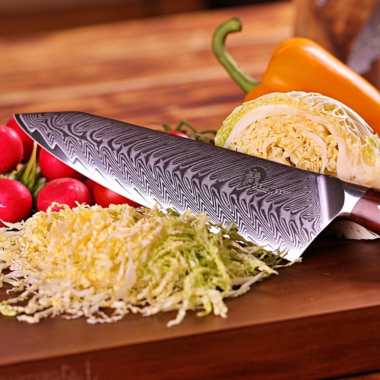Gyuto / Chef Kiritsuke 8,5" (215mm) Dellinger Rose-Wood Damascus