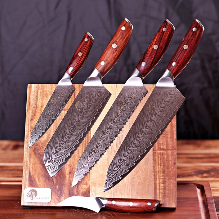 nůž na chléb Bread 8,5" (210mm) Dellinger Rose-Wood Damascus