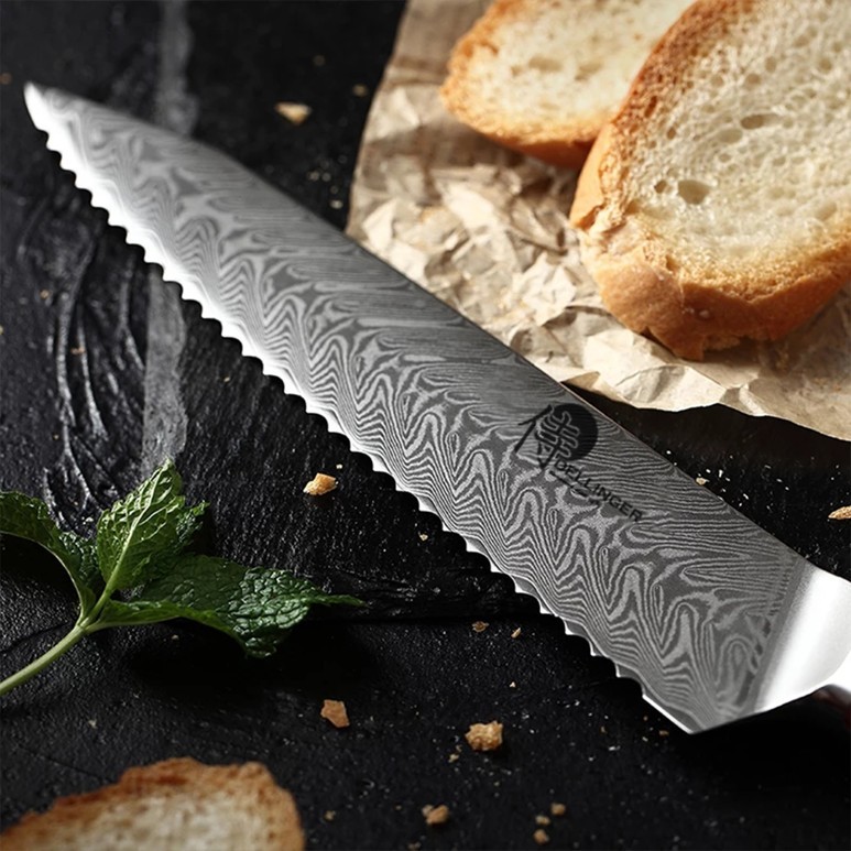 nůž na chléb Bread 8,5" (210mm) Dellinger Rose-Wood Damascus