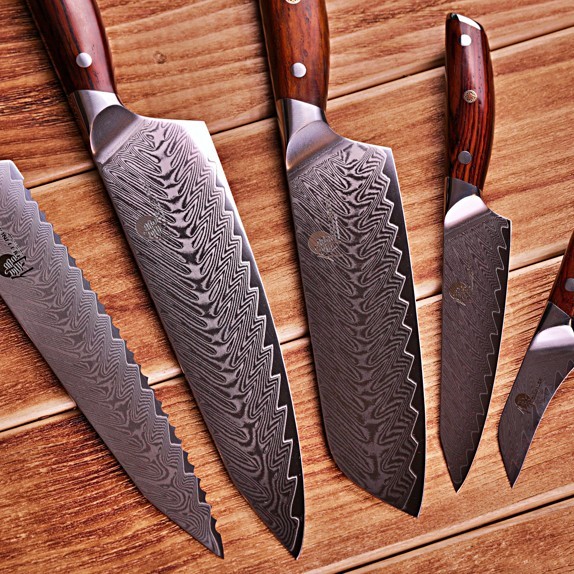 nůž na chléb Bread 8,5" (210mm) Dellinger Rose-Wood Damascus