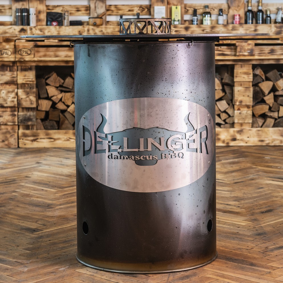 gril Dellinger Easy fire s ocelovou grilovací deskou ROCKER o síle 8mm
