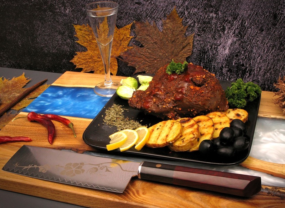 sada 3 nožů Dellinger JOSHI Sakura, včetně brusného kamene 1000/6000