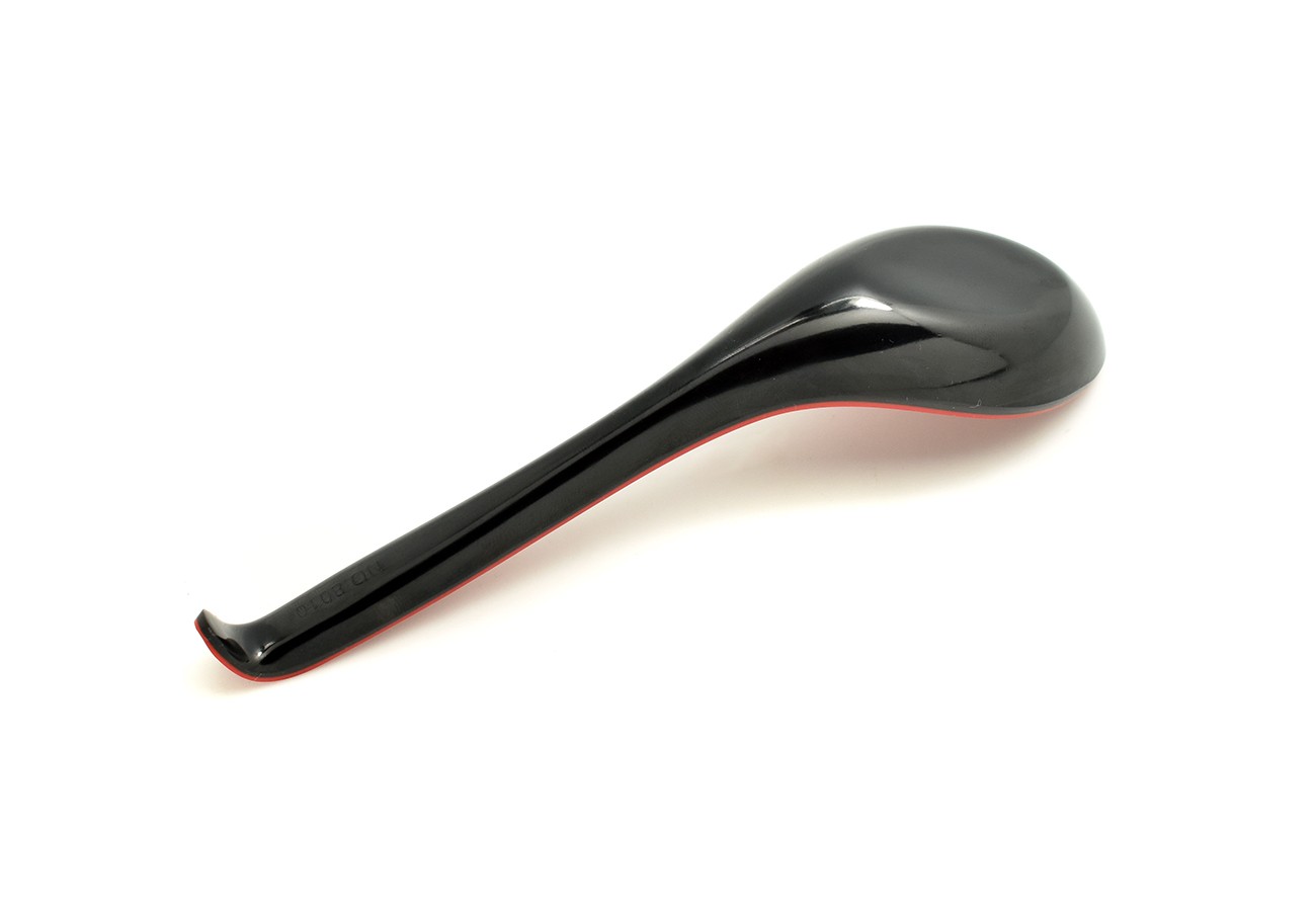 lžíce na polévku ramen, černá/červená,plast 16,3cm