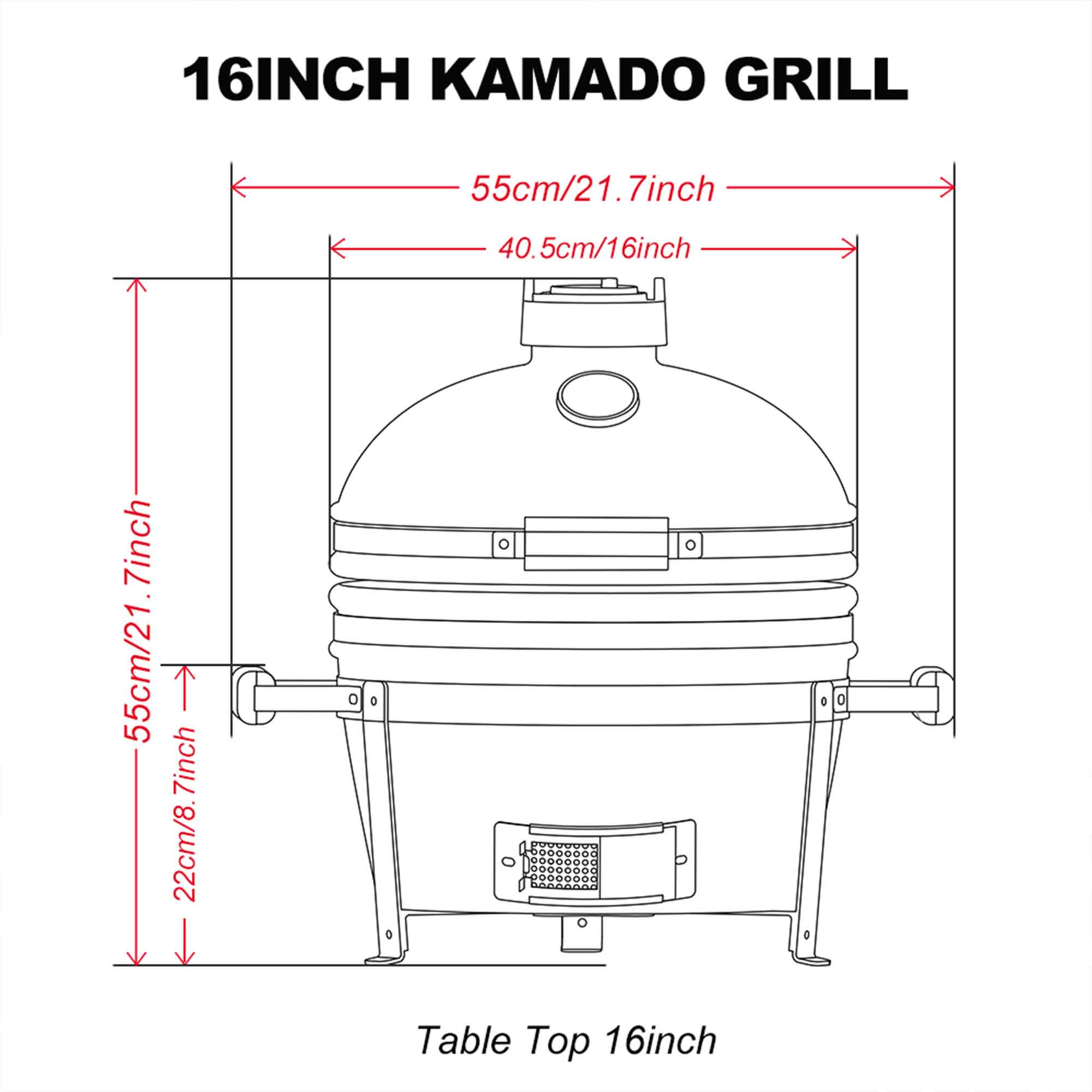 keramický gril kamado Dellinger Smoke&Fire MINIMAX 16" zelený