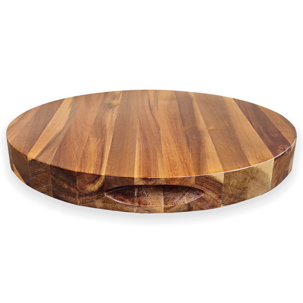 dranžírovací kulaté / krájecí akáciové prkénko / deska 380x30 mm