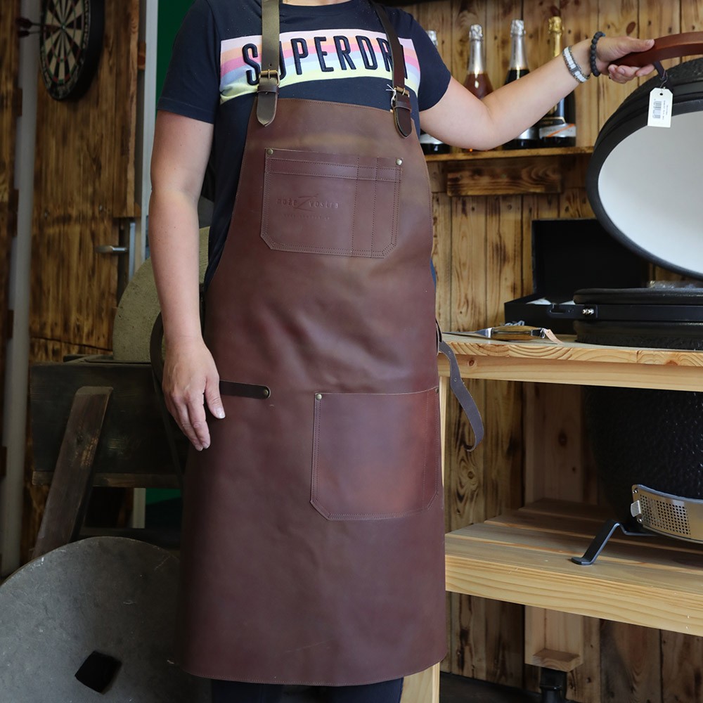 kožená zástěra SOFT LEATHER BBQ - Brown design look kožená zástěra SOFT LEATHER BBQ - Brown design look