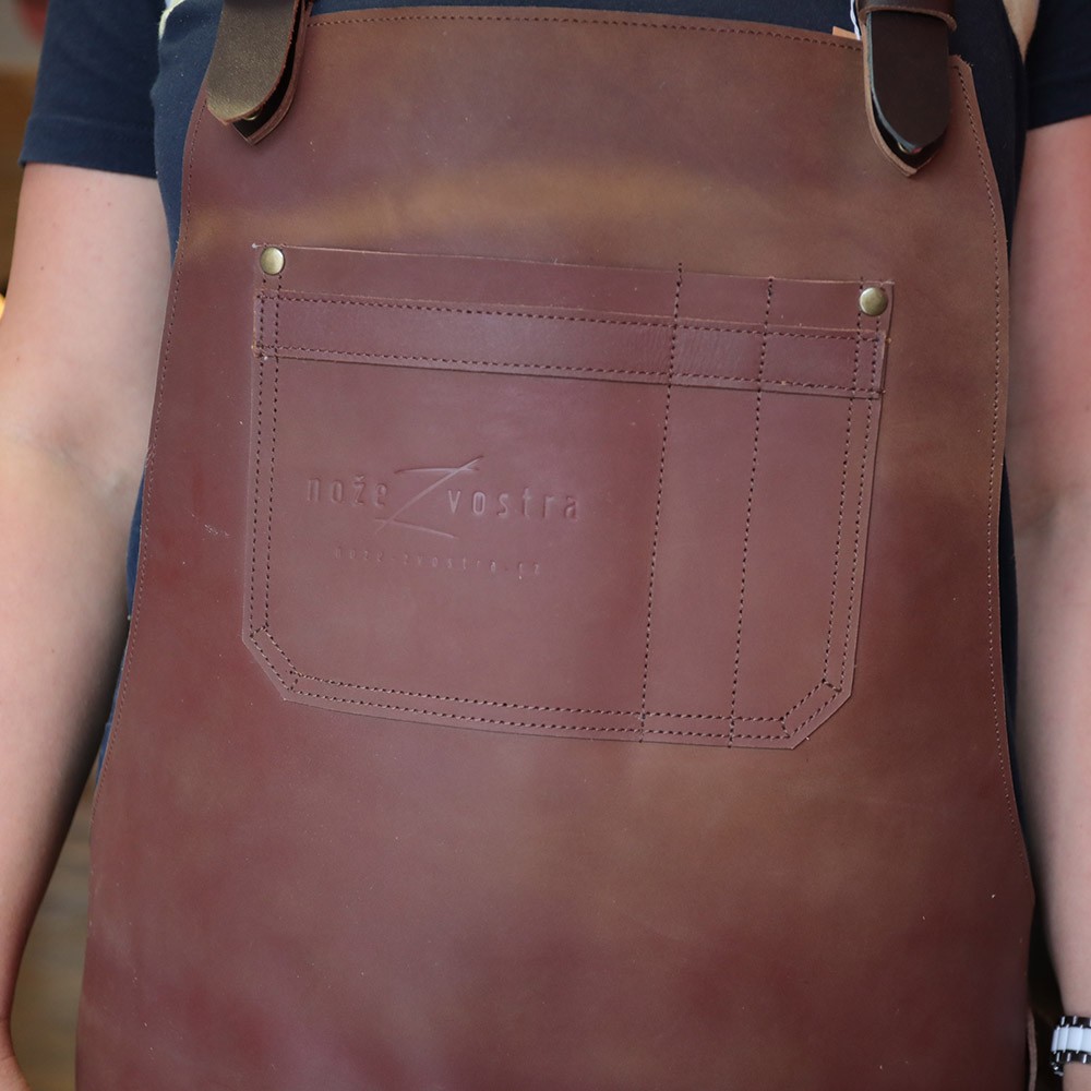 kožená zástěra SOFT LEATHER BBQ - Brown design look kožená zástěra SOFT LEATHER BBQ - Brown design look