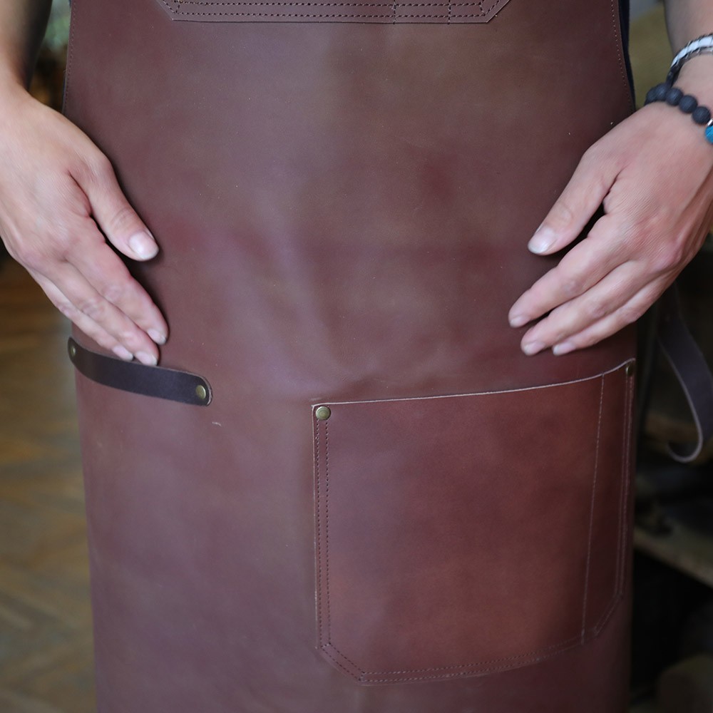 kožená zástěra SOFT LEATHER BBQ - Brown design look kožená zástěra SOFT LEATHER BBQ - Brown design look