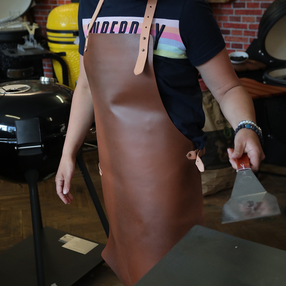 kožená zástěra - Brown design look