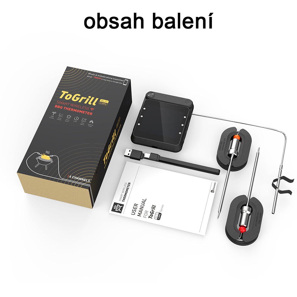 Profi digitální vpichovací teploměr BBQ Wifi/Bluetooth Profi digitální vpichovací teploměr BBQ Wifi/Bluetooth