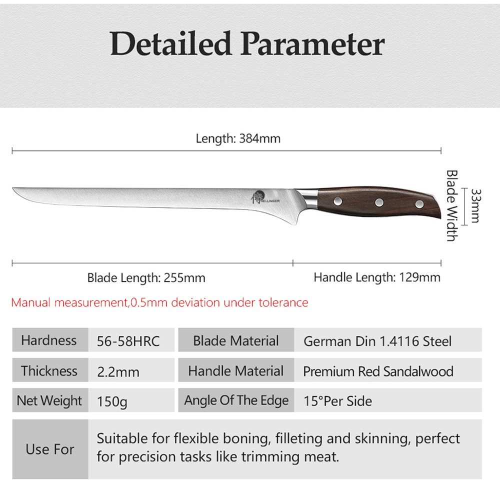 nůž na šunku 10" - 255mm Dellinger Dellinger CLASSIC Sandal Wood
