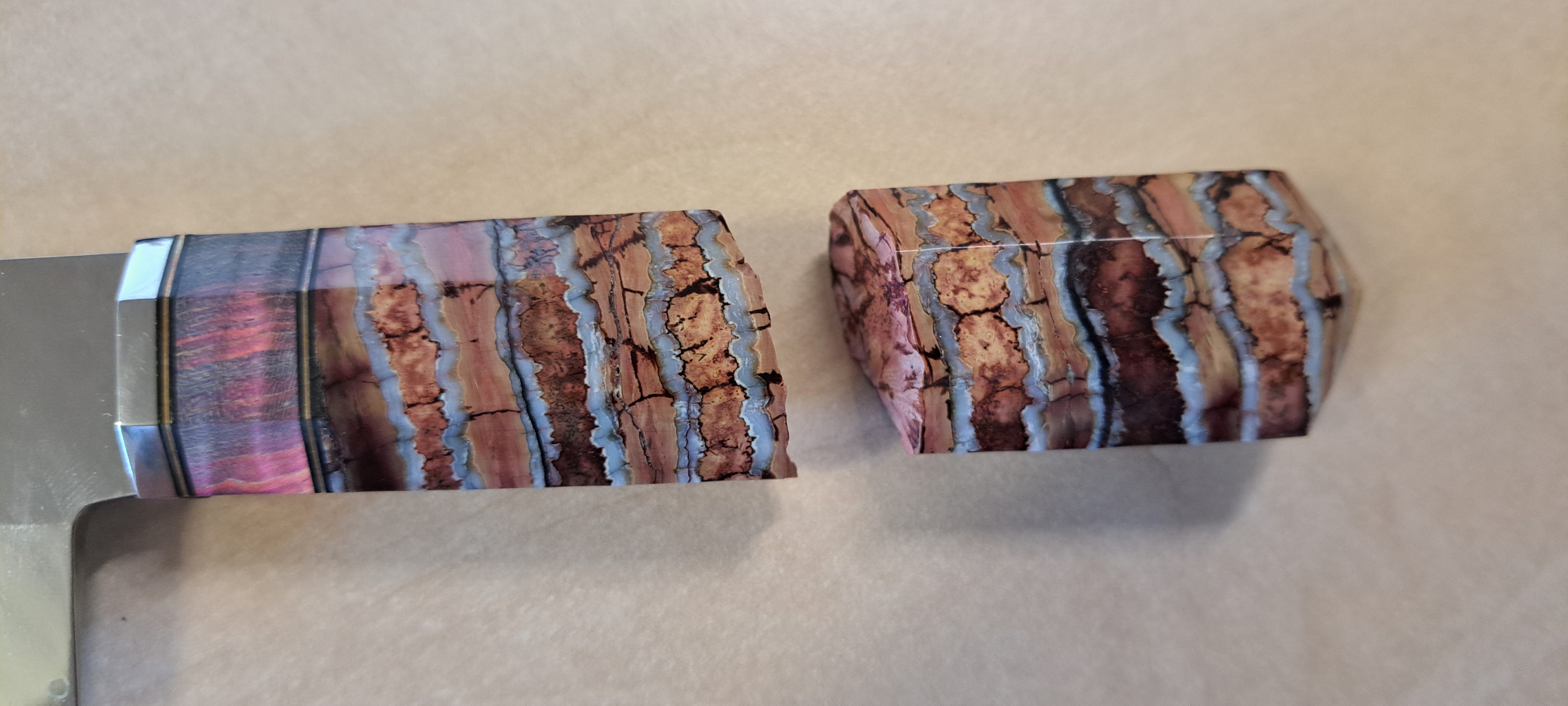 II. jakost Santoku 145mm Dellinger Mirror Wootz - Mammut Collect Nr.8