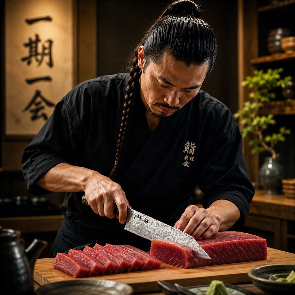 Kanetsugu Japan Nůž Kiritsuke 210 mm Kanetsugu Zuiun Kiwami SPG2 - DLC Coating