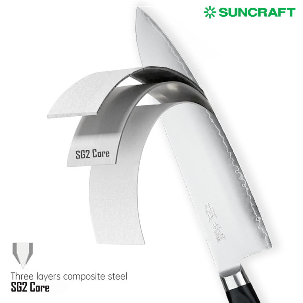Japonský nůž Bunka 165 mm Suncraft SENZO PROFESSIONAL SG2 Powder Steel