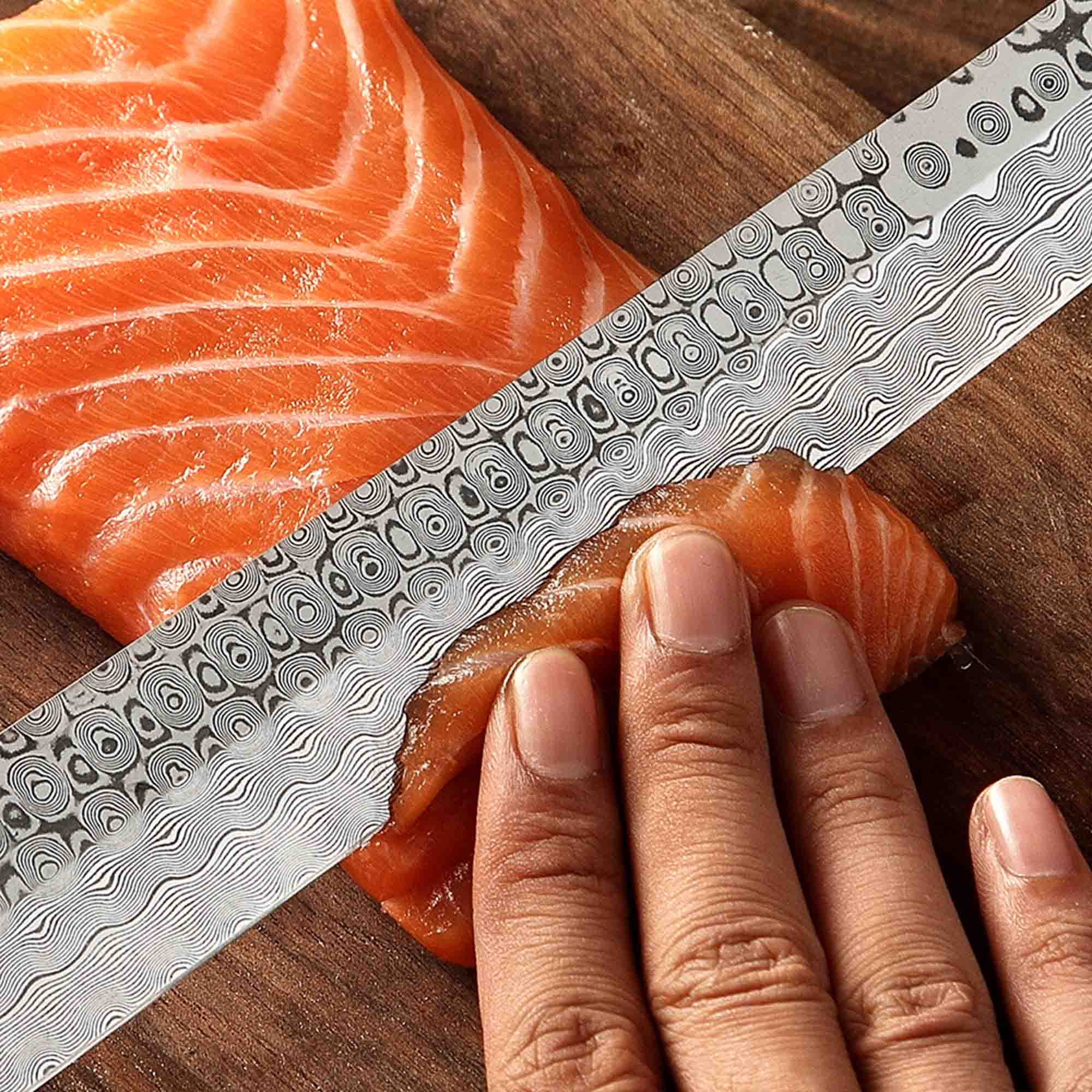 nůž Kiritsuke Bunka 270 mm - Dellinger Octagonal Full Damascus