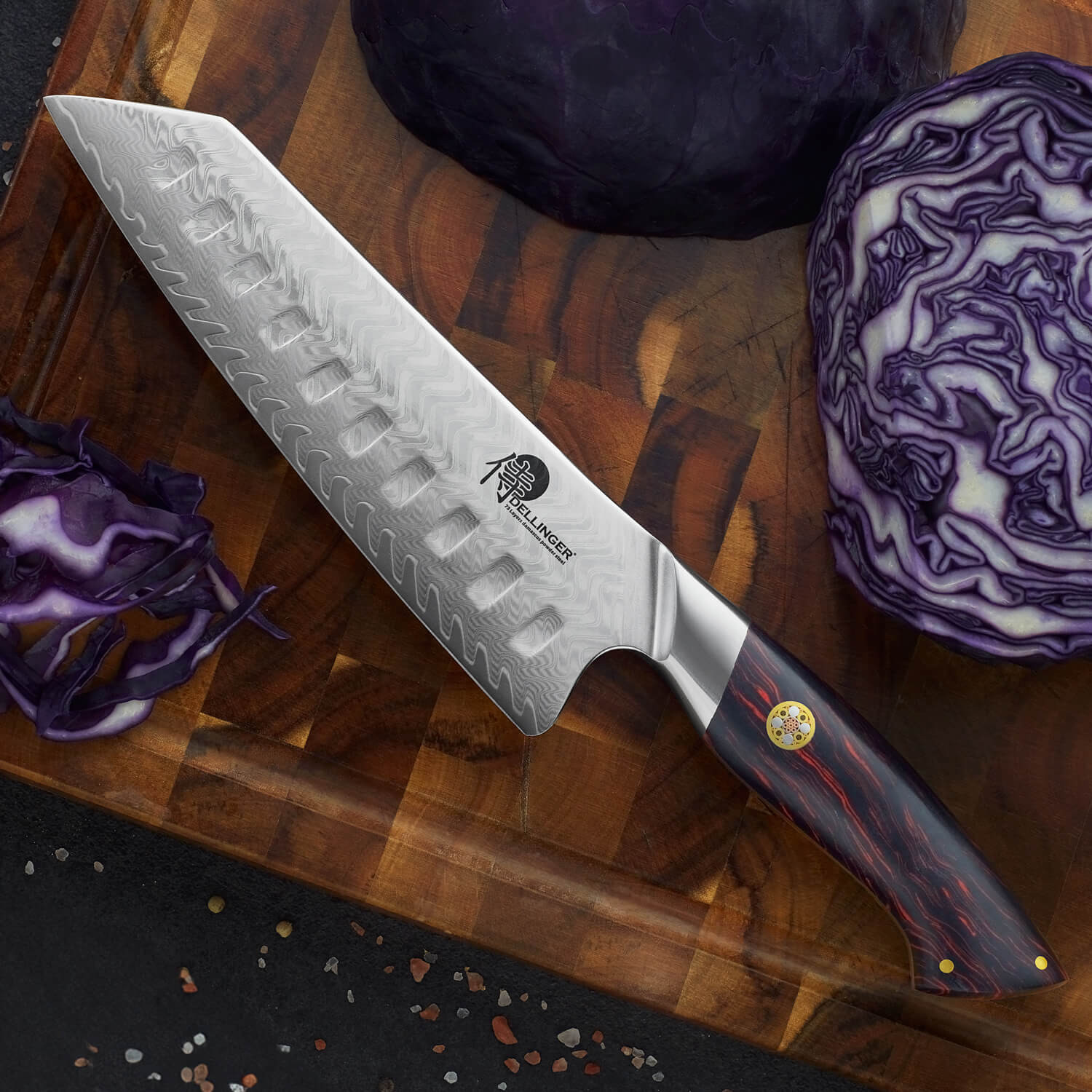Kuchařský nůž Santoku Kiritsuke 180 mm Dellinger Volcano