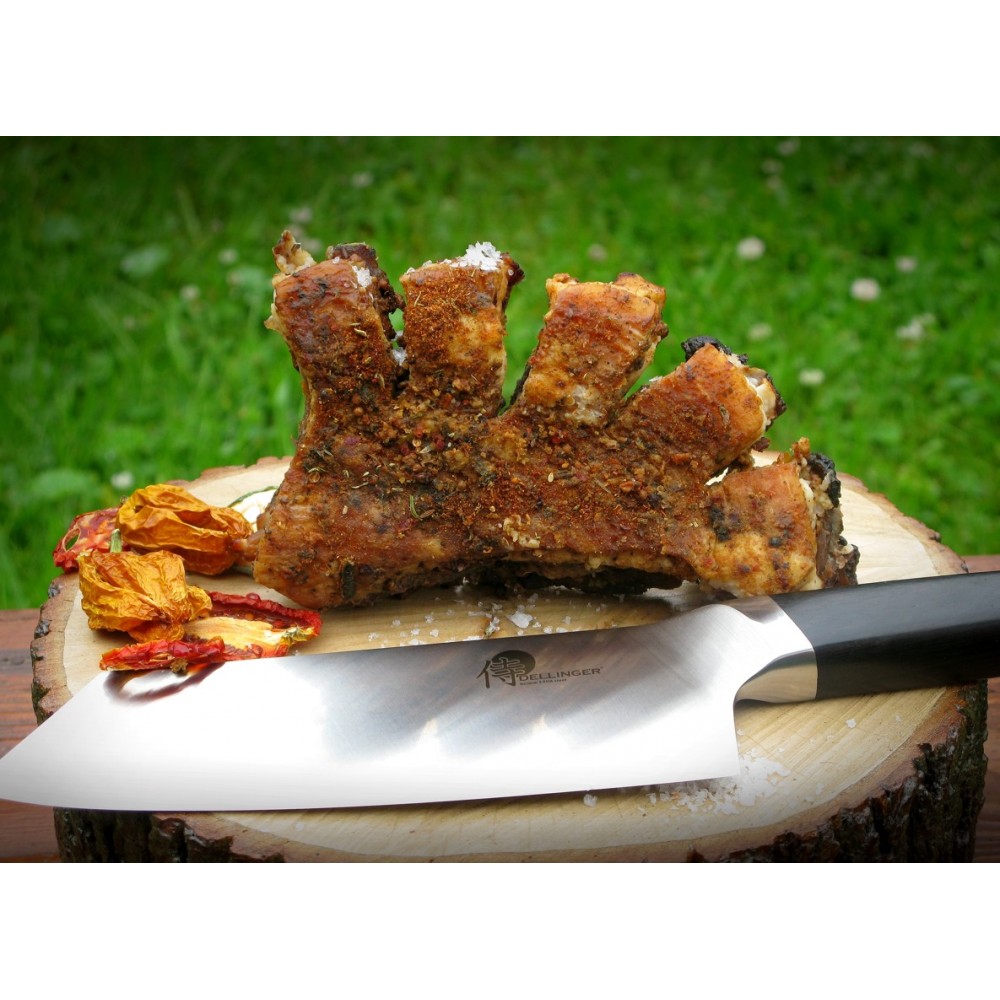 KIRITSUKE / CHEF 8" (205MM) DELLINGER CUBE EBONY WOOD