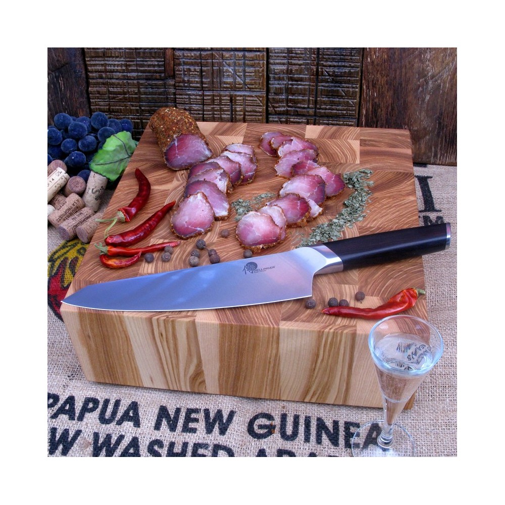 KIRITSUKE / CHEF 8" (205MM) DELLINGER CUBE EBONY WOOD