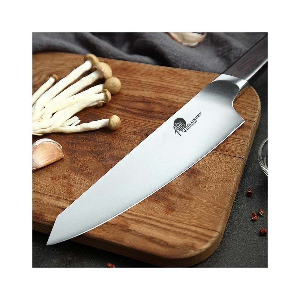 KIRITSUKE / CHEF 8" (205MM) DELLINGER CUBE EBONY WOOD