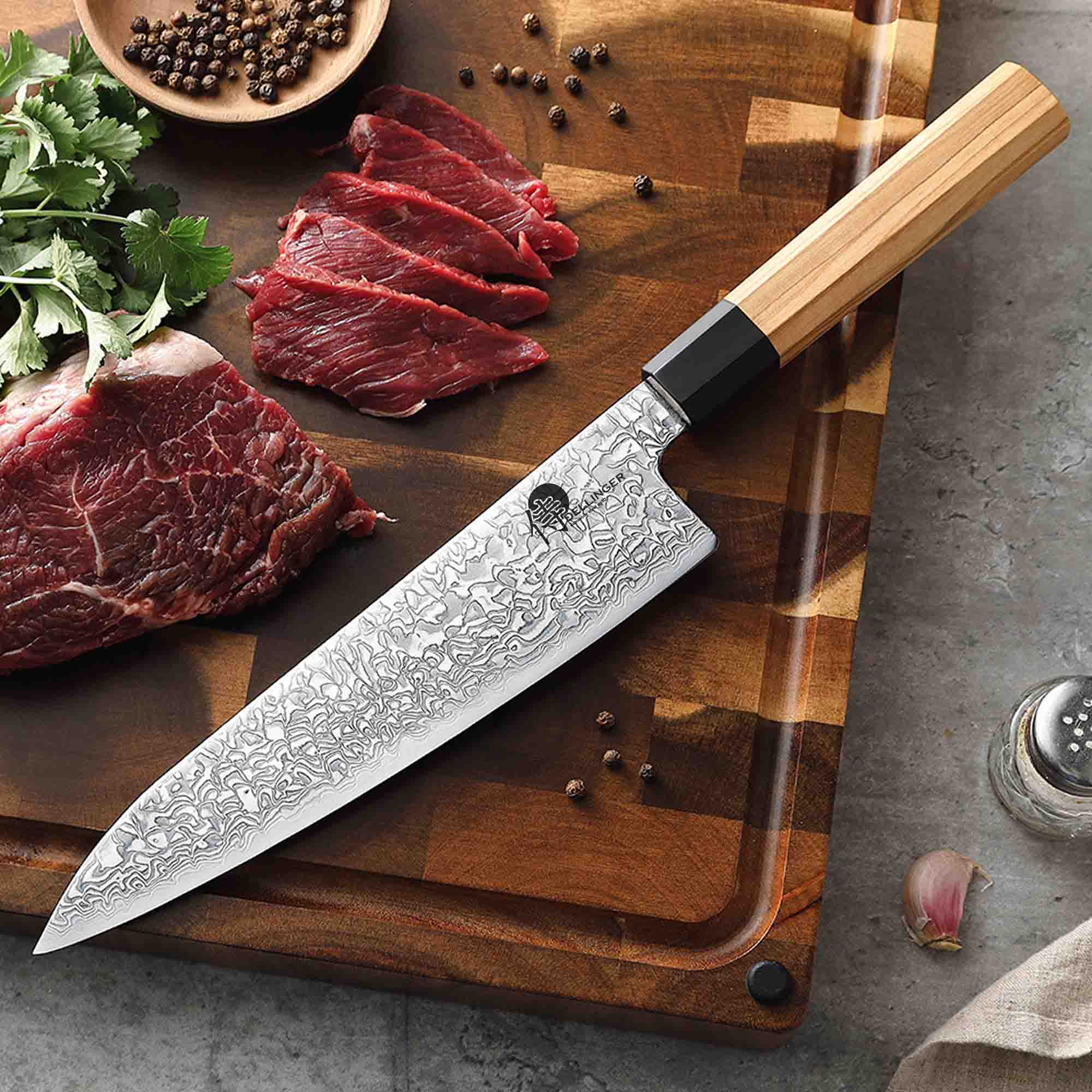 nůž Chef 8,5" Dellinger Buffalo Olive Octagon 215 mm