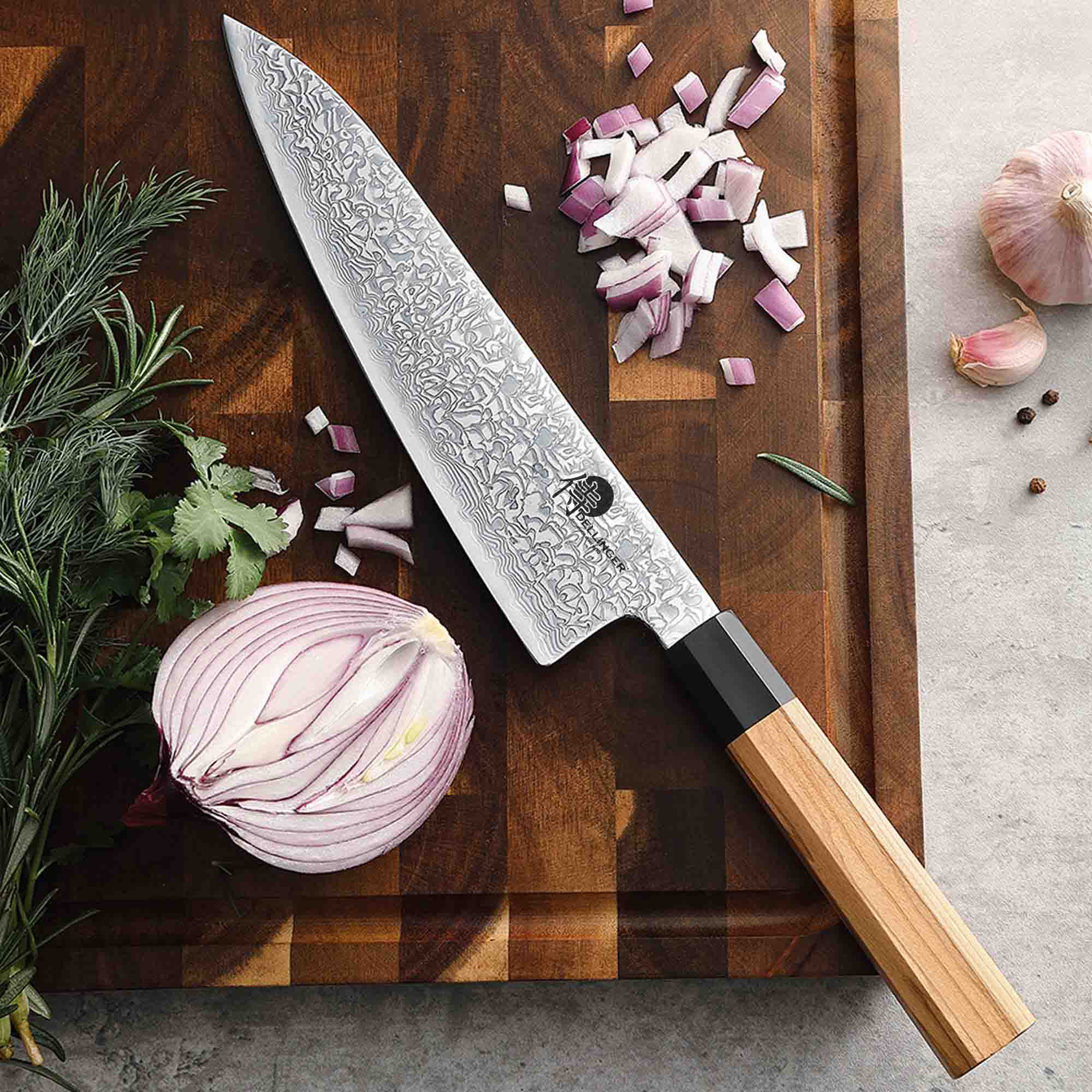 nůž Chef 8,5" Dellinger Buffalo Olive Octagon 215 mm