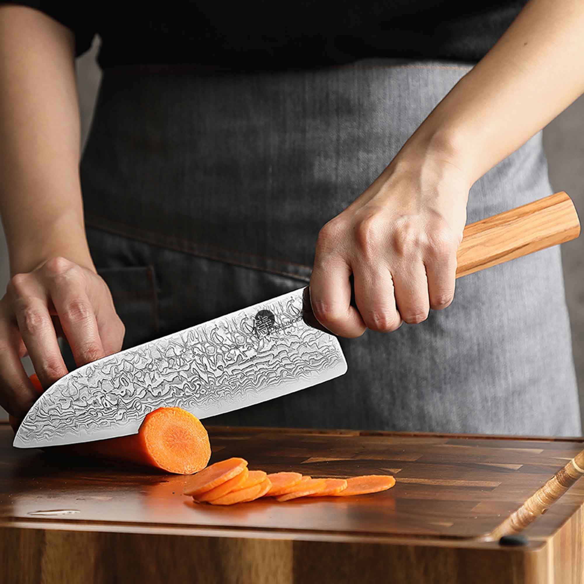 nůž šéfkuchaře Santoku 7,5" Dellinger Buffalo Olive Octagon 185 mm nůž šéfkuchaře Santoku 7,5" Dellinger Buffalo Olive Octagon 185 mm