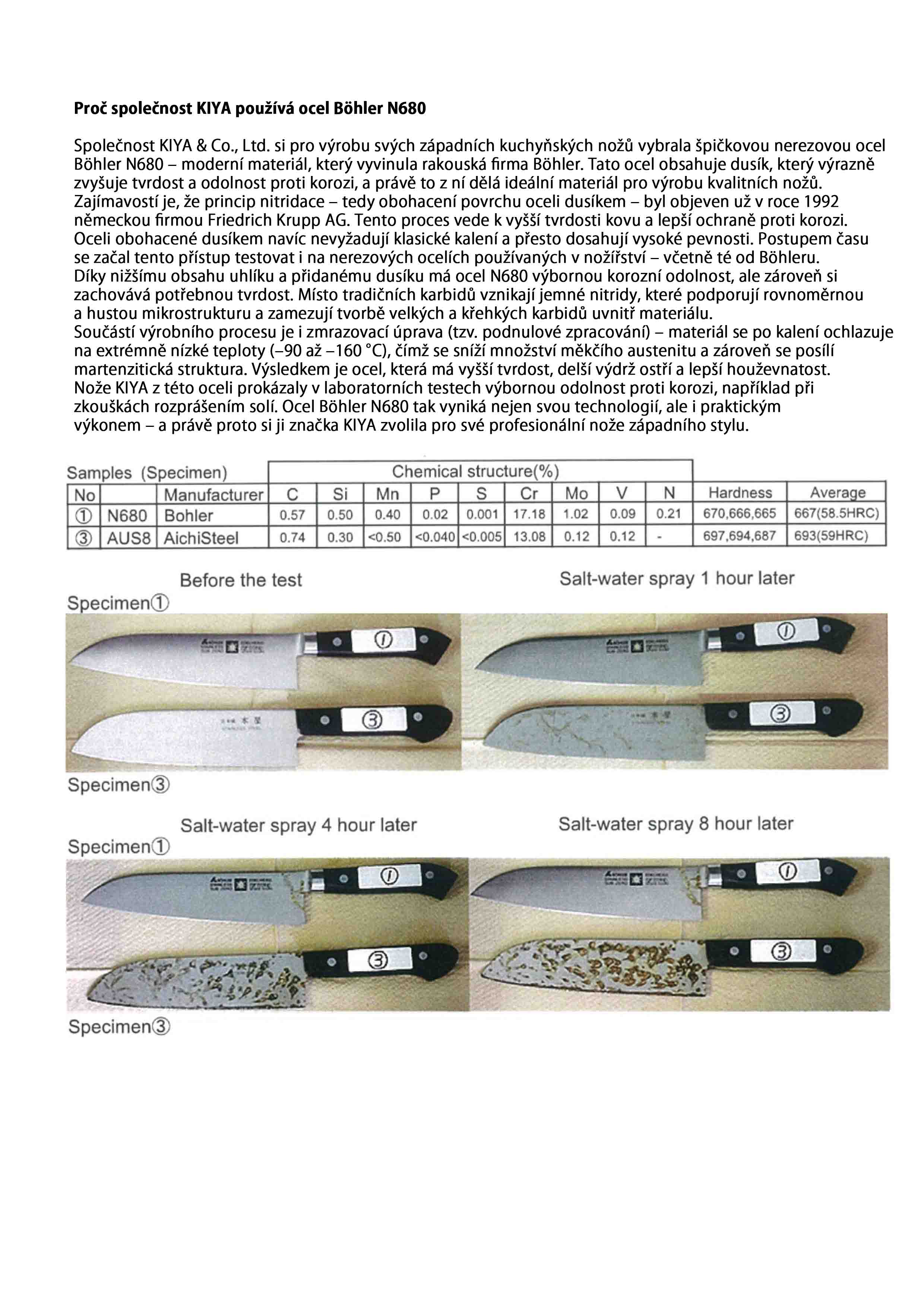 Japonský nůž KIYA Gyuto Western Style, Bohler N680 200 mm