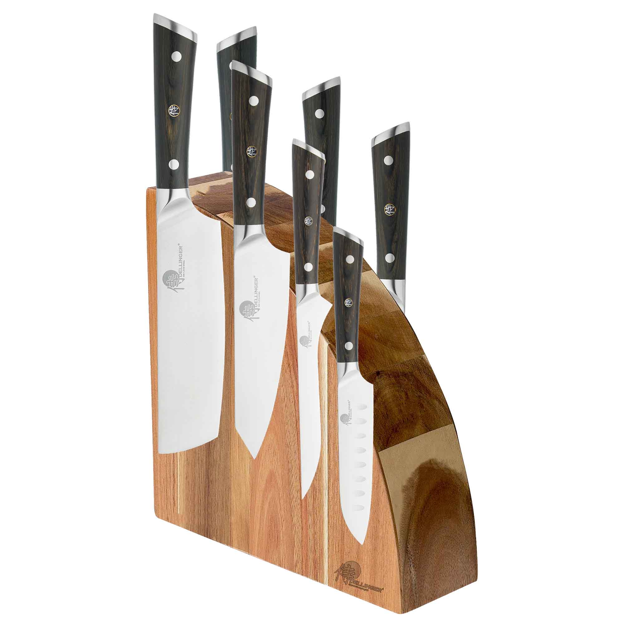 sada 7 nožů Dellinger Black Samurai s magnetickým stojánkem