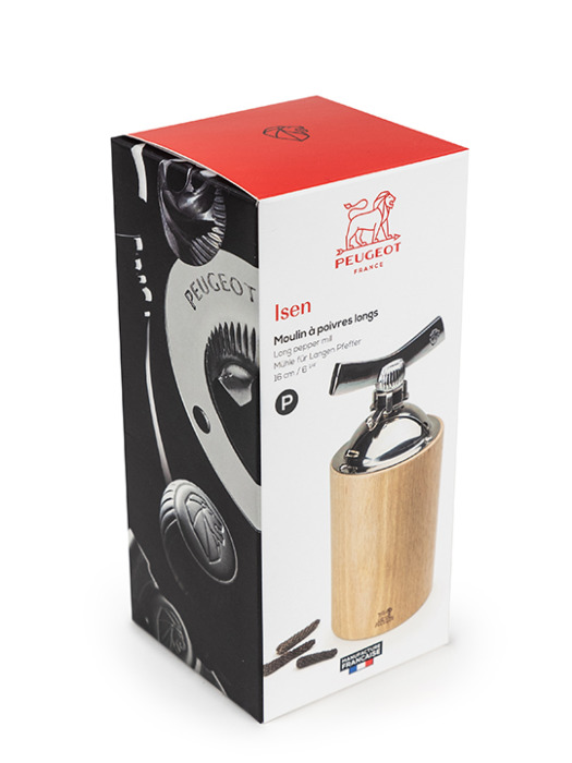Mlýnek na dlouhý pepř Peugeot Isen dřevo/nerez 16cm
