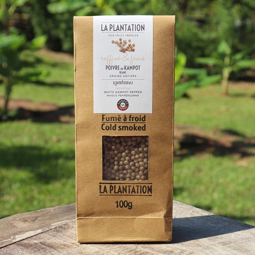 Pepř z Kampotu bílý zauzený studeným kouřem 100g