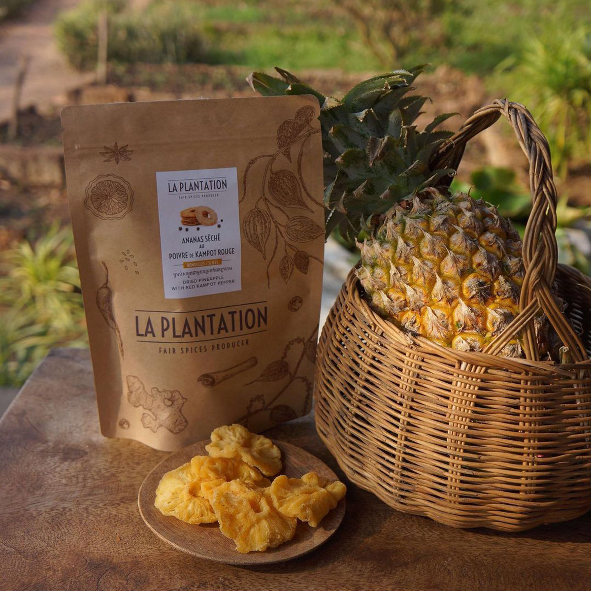 Sušený ananas s červeným Kampotským pepřem 150g