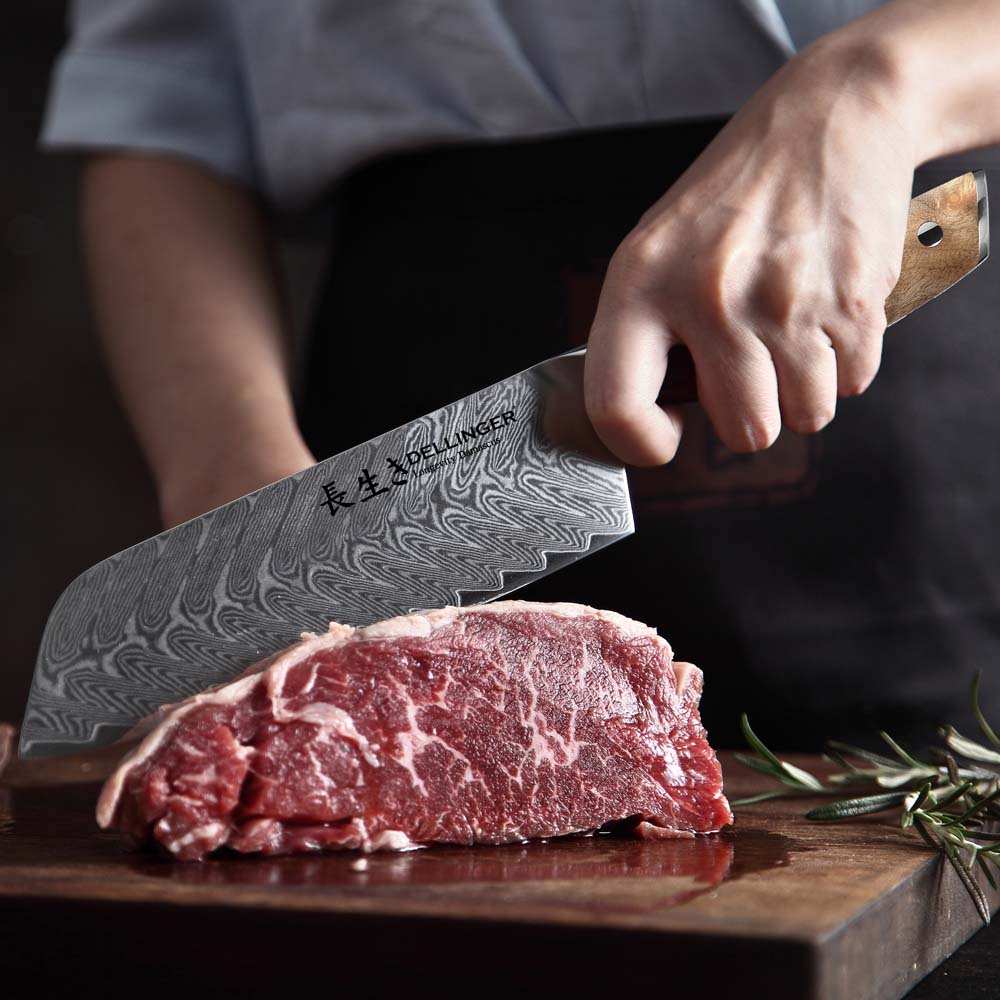 Kuchyňský nůž Santoku 180 mm Dellinger Longevity Damascus Edition