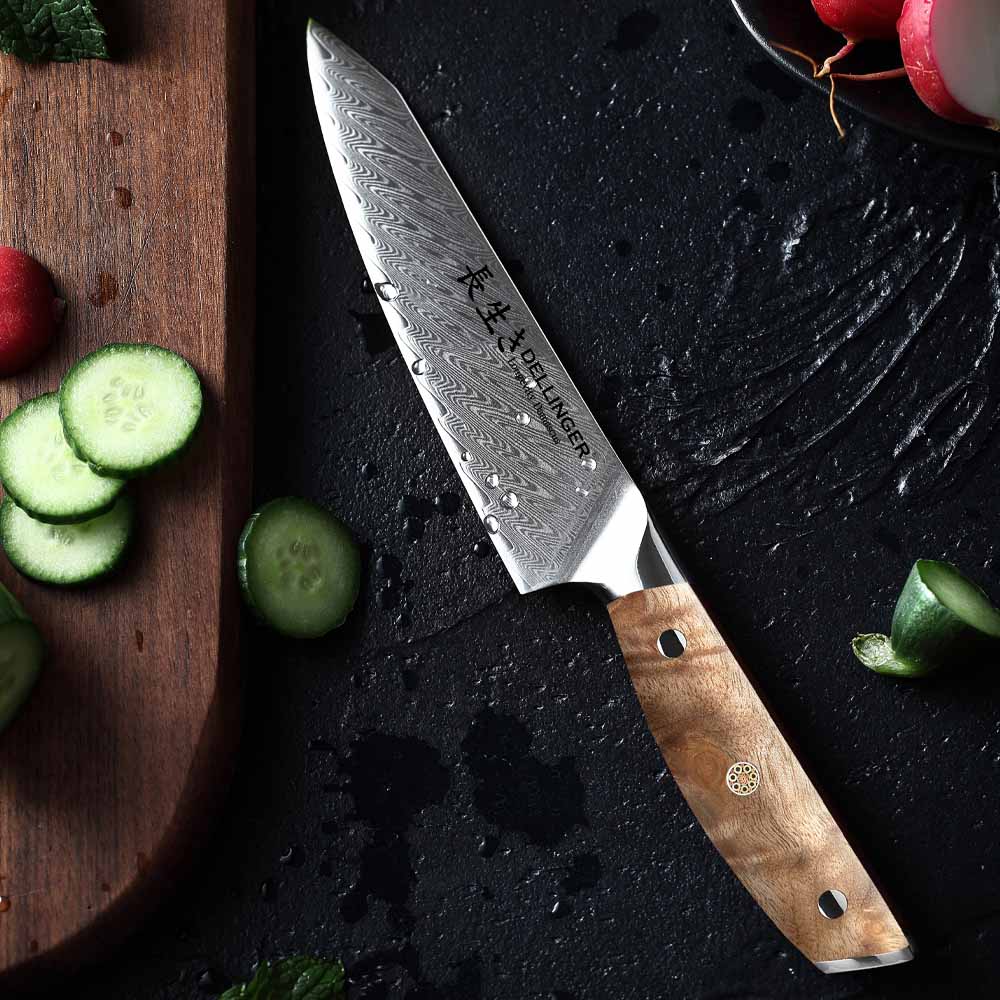 Univerzální nůž Petty 130 mm Dellinger Longevity Damascus Edition Univerzální nůž Petty 130 mm Dellinger Longevity Damascus Edition