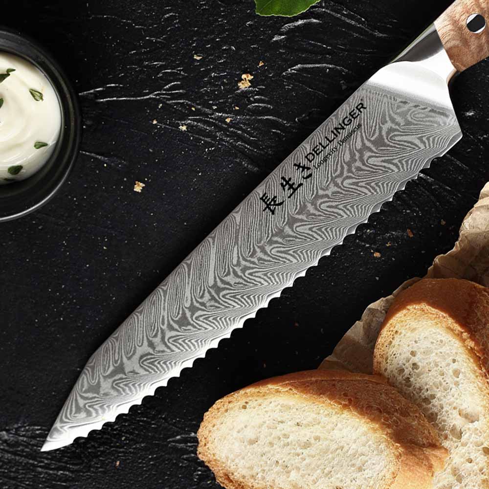 Nůž na pečivo Bread 210 mm Dellinger Longevity Damascus Edition