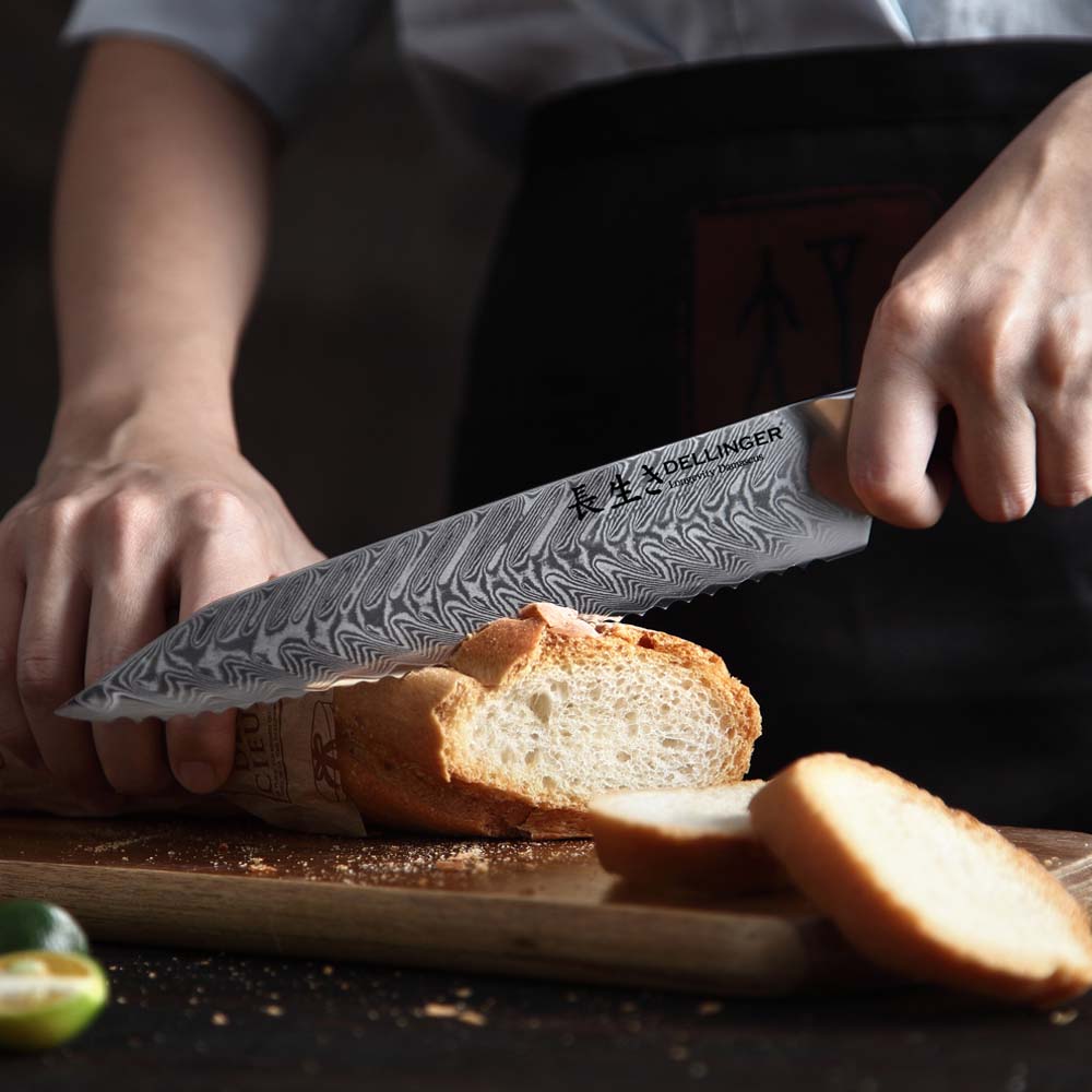 Nůž na pečivo Bread 210 mm Dellinger Longevity Damascus Edition