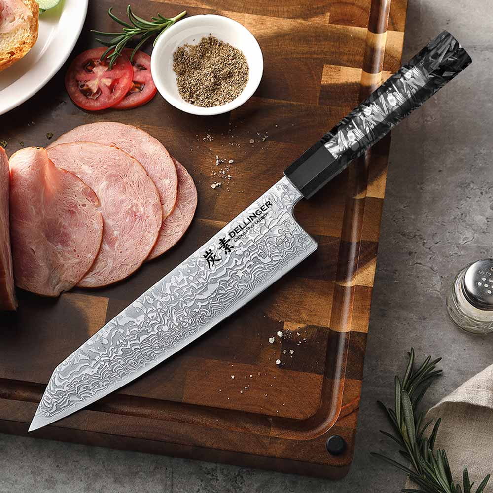 Kuchyňský nůž Chef/Kiritsuke 215 mm Dellinger Carbon Fiber Octagon®