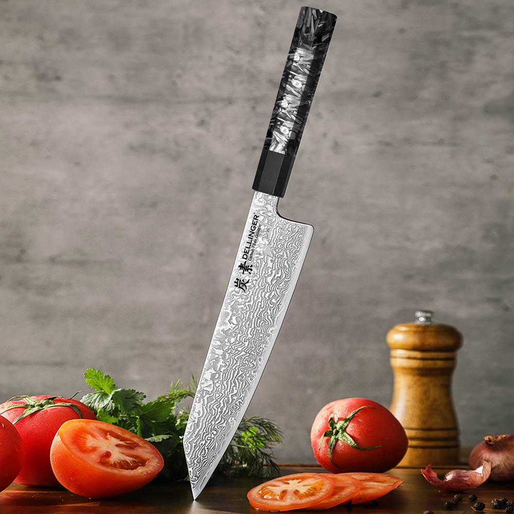 Kuchyňský nůž Chef/Kiritsuke 215 mm Dellinger Carbon Fiber Octagon®