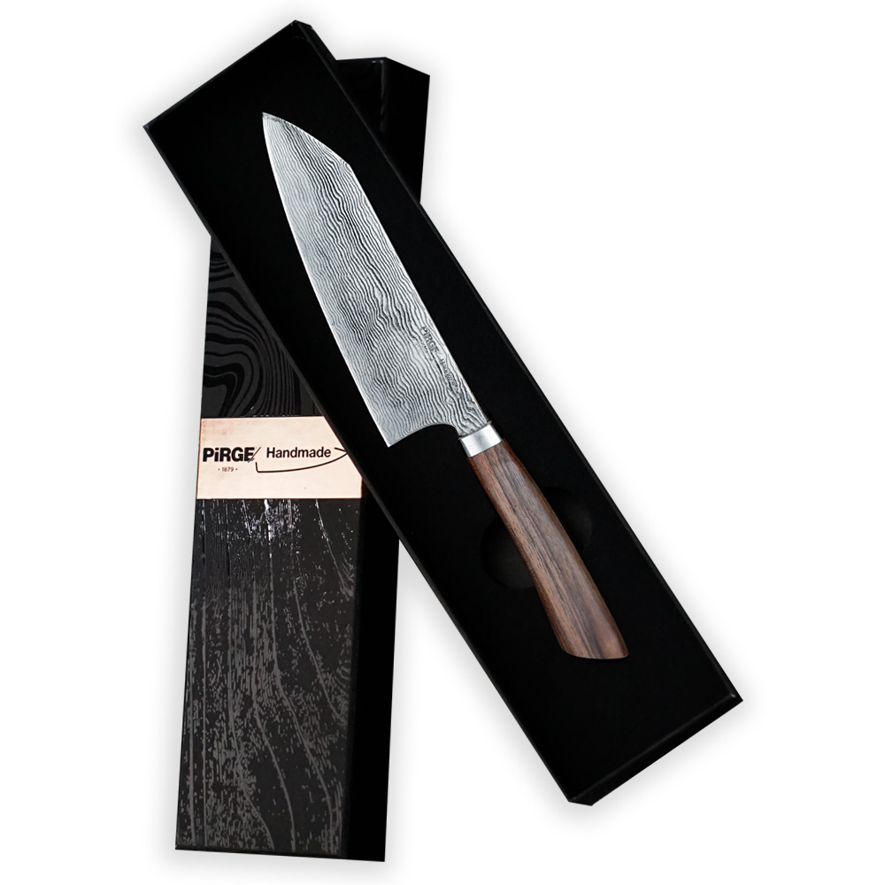 Kuchyňský nůž Santoku 175 mm Pirge Handmade KROP® Damax