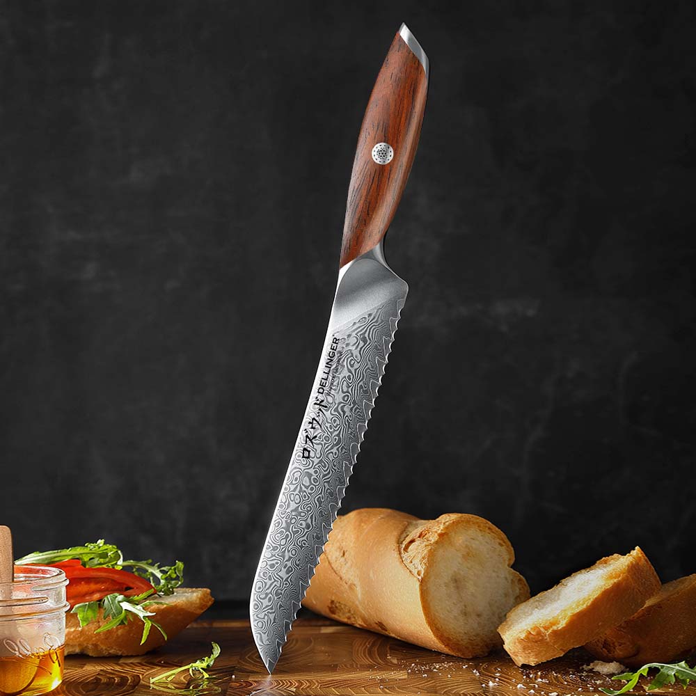 Nůž na pečivo Bread 210 mm Dellinger Rose Wood Damascus®