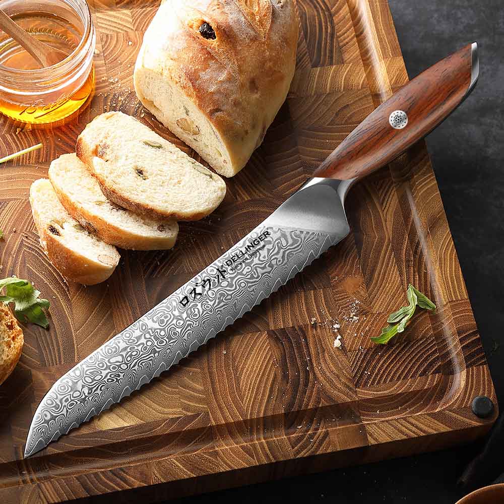Nůž na pečivo Bread 210 mm Dellinger Rose Wood Damascus®