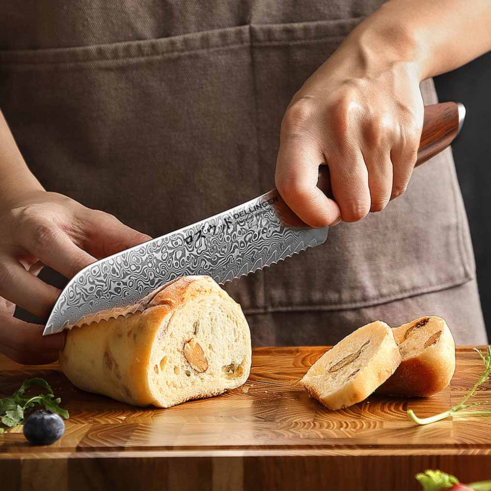 Nůž na pečivo Bread 210 mm Dellinger Rose Wood Damascus®