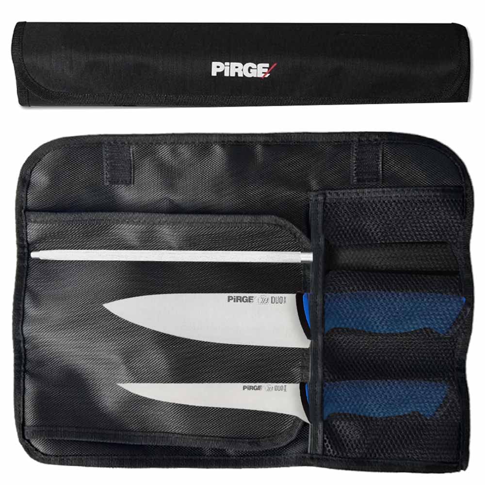 Sada profi nožů PIRGE DUO s brašnou - modrá