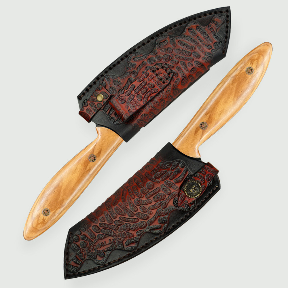 II. jakost - nůž 165 mm BBQ Dellinger D2 Sand Olive