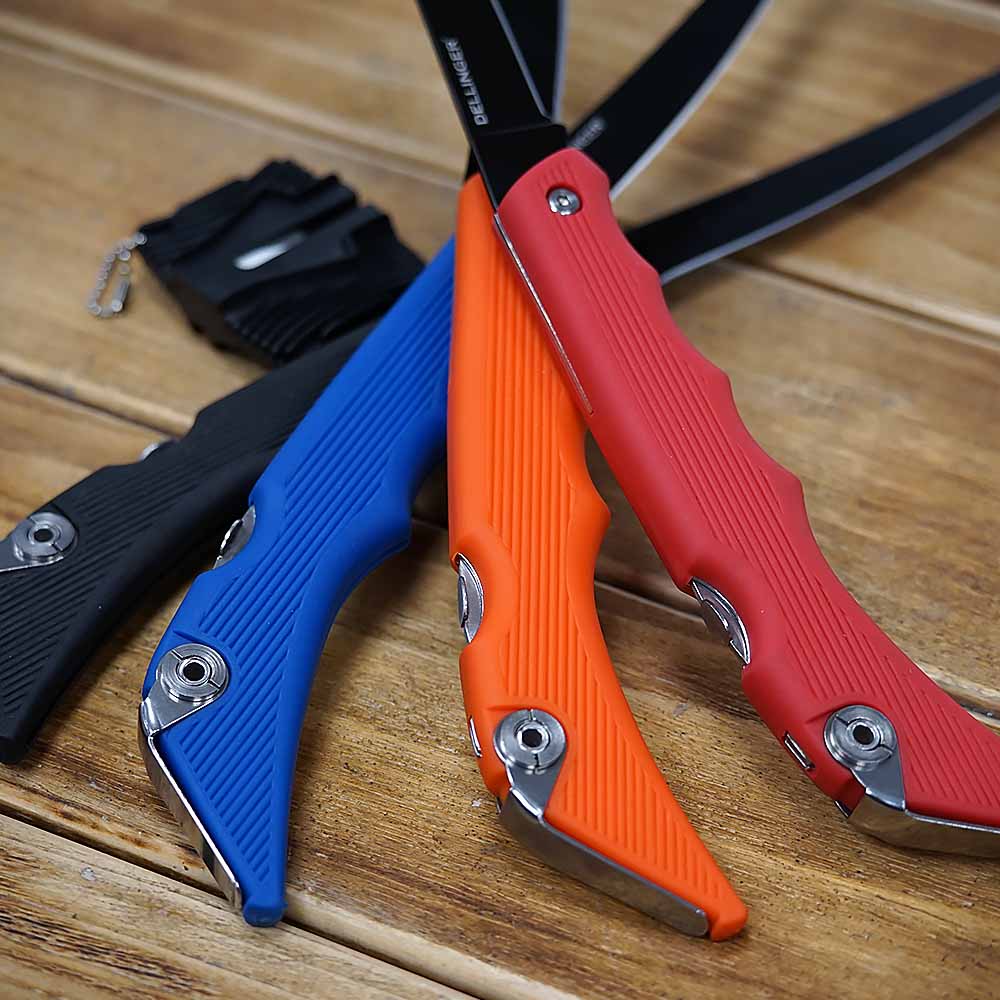 Nůž zavírací Dellinger flexi filetovací 140 mm - ocel 3Cr13 Barva: Modrý