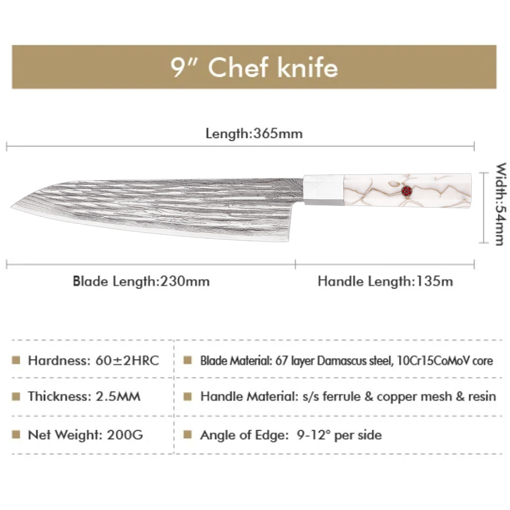 Dellinger Kuchyňský nůž Chef/Gyuto 230 mm Dellinger® Forged White Wave