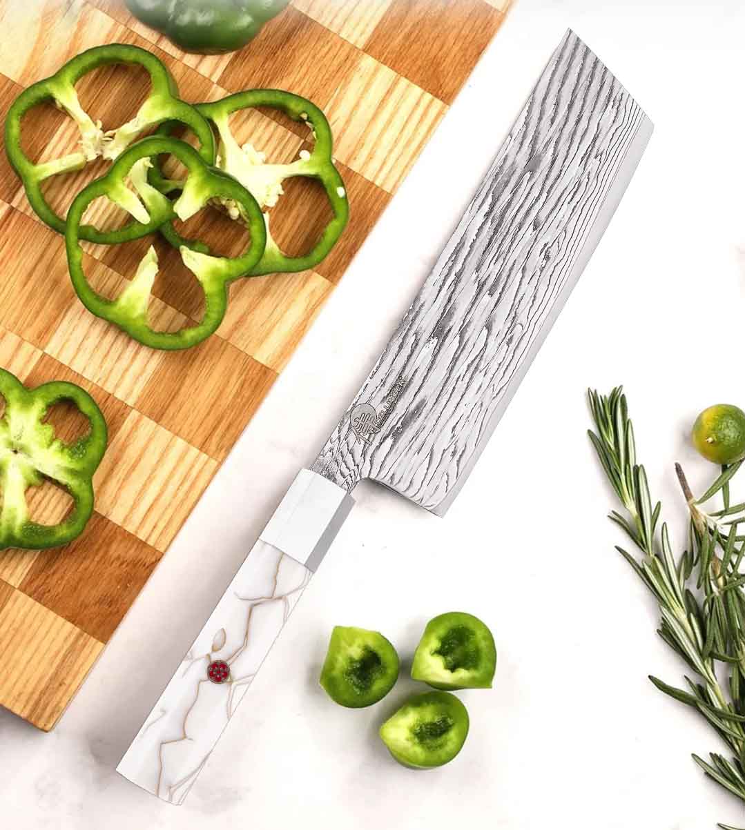 Kuchyňský nůž Nakiri 180 mm Dellinger® Forged White Wave