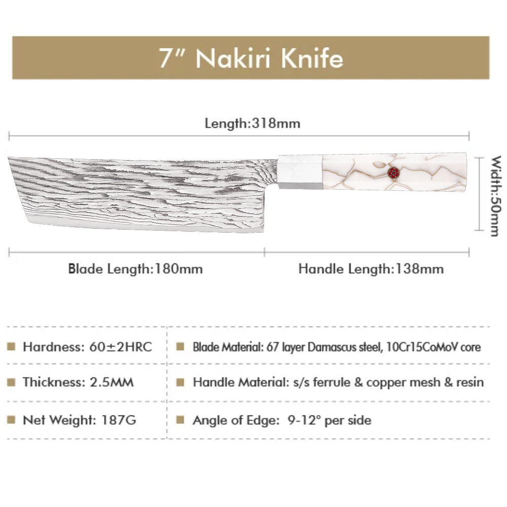 Kuchyňský nůž Nakiri 180 mm Dellinger® Forged White Wave