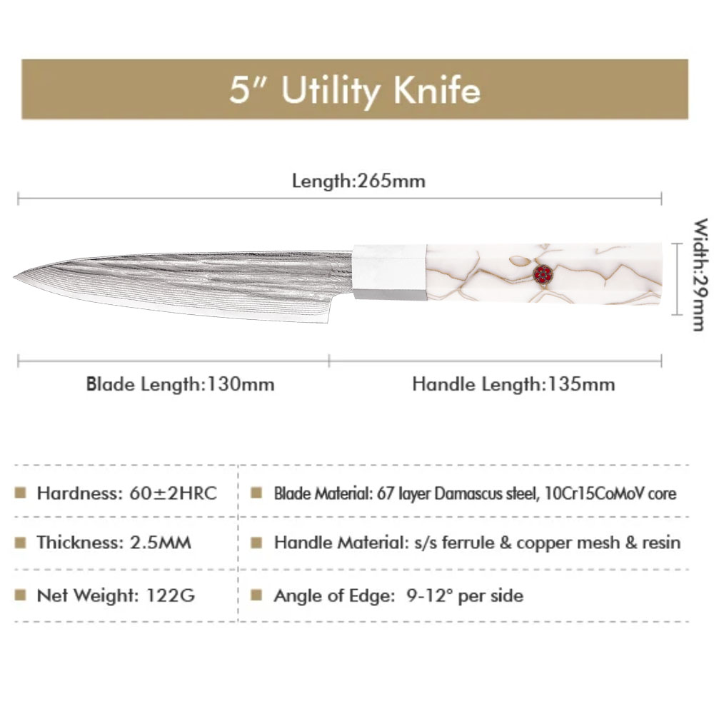 Malý loupací nůž Utility 130 mm Dellinger® Forged White Wave